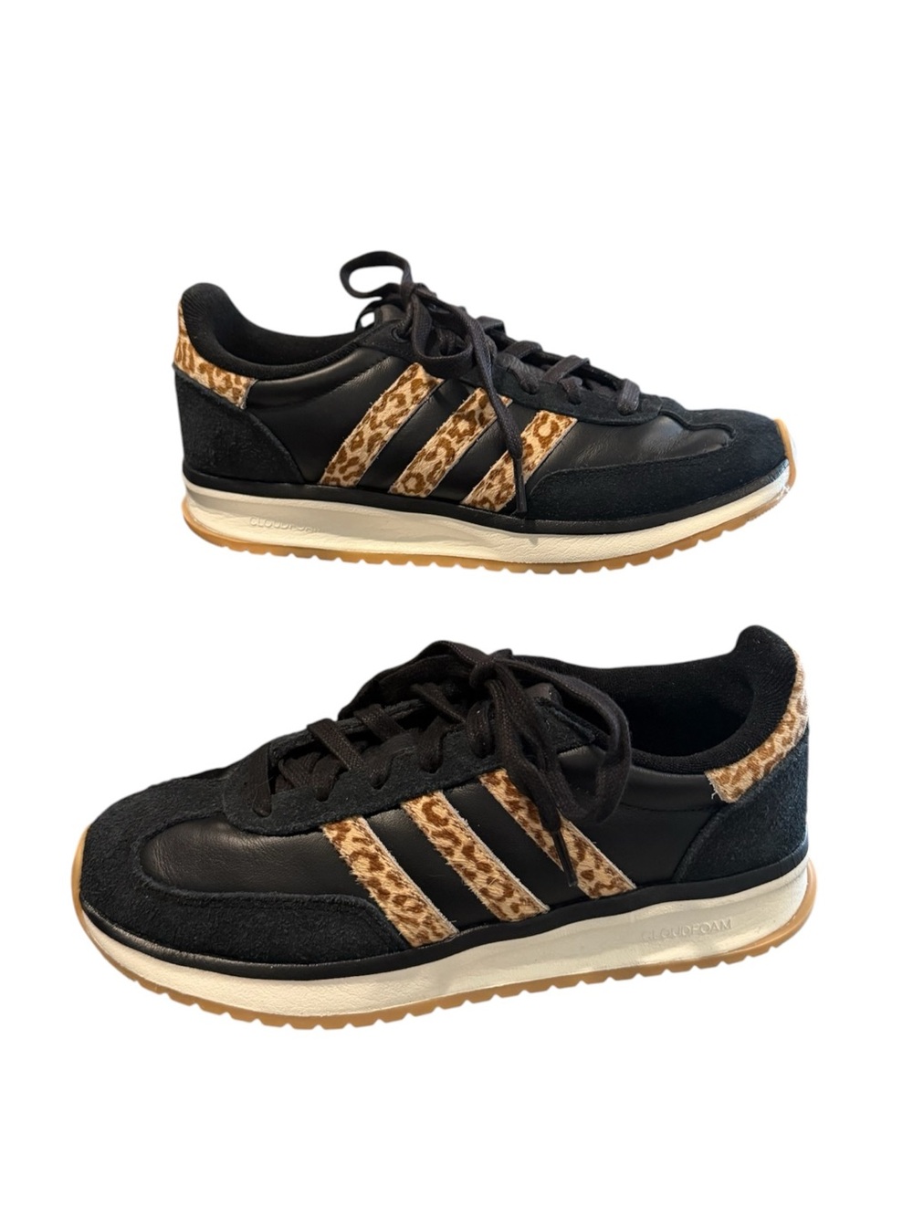 ADIDAS 70’s 2.0 Leopard Black Leather Sneakers Women’s 7.5 (K15790) EUC - Picture 4 of 13